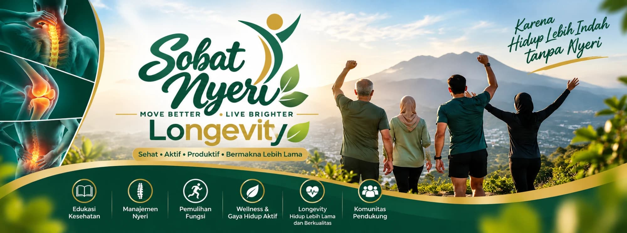 Sobat Nyeri — Move Better, Live Brighter. Edukasi kesehatan, manajemen nyeri, pemulihan fungsi, wellness, longevity, dan komunitas pendukung.